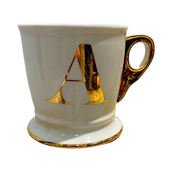 🔥HP🔥 Anthropologie ‘A’ Mug Monogram.  White and gold - Picture 5 of 6